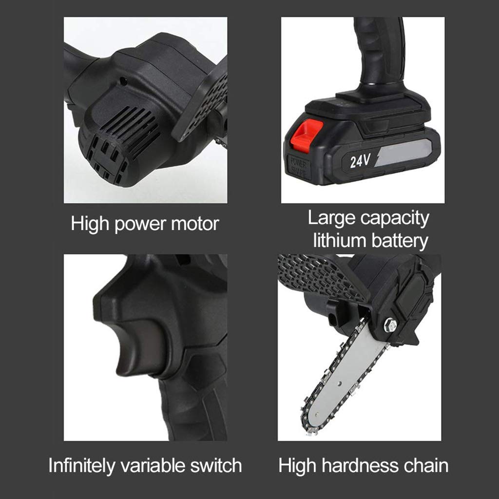 24V Cordless Electric Chainsaw - Lightweight & Portable Pruning Shears with Battery & Charger Included | Perfect for Tree Trimming, Gardening, and DIY Landscaping Projects