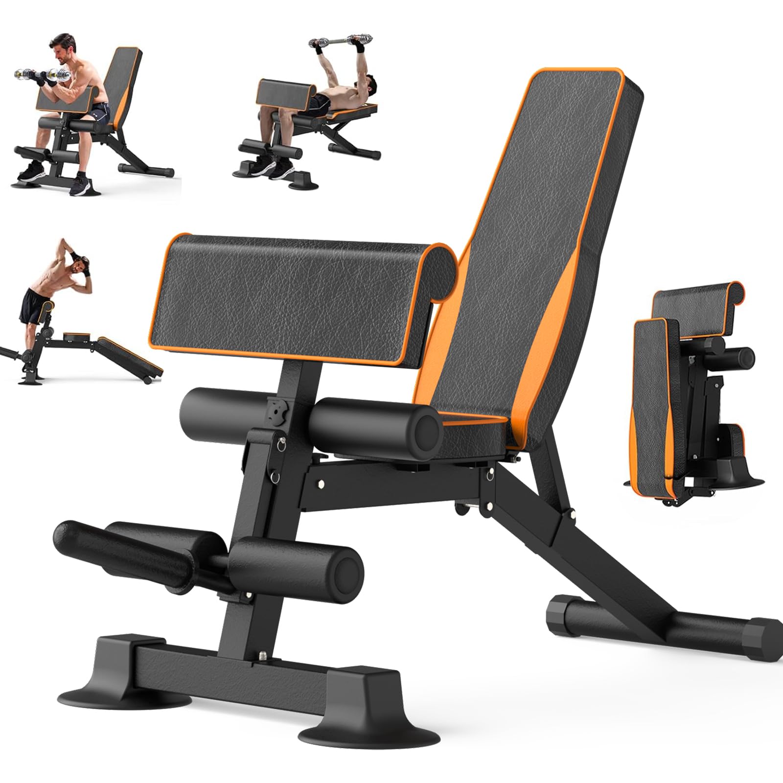 **Adjustable Weight Bench for Home Gym - 660LBS Capacity, Multi-Function Preacher Curl & Leg Extension/Curl Machine, Foldable Design - Perfect for Strength Training & Full-Body Workouts**