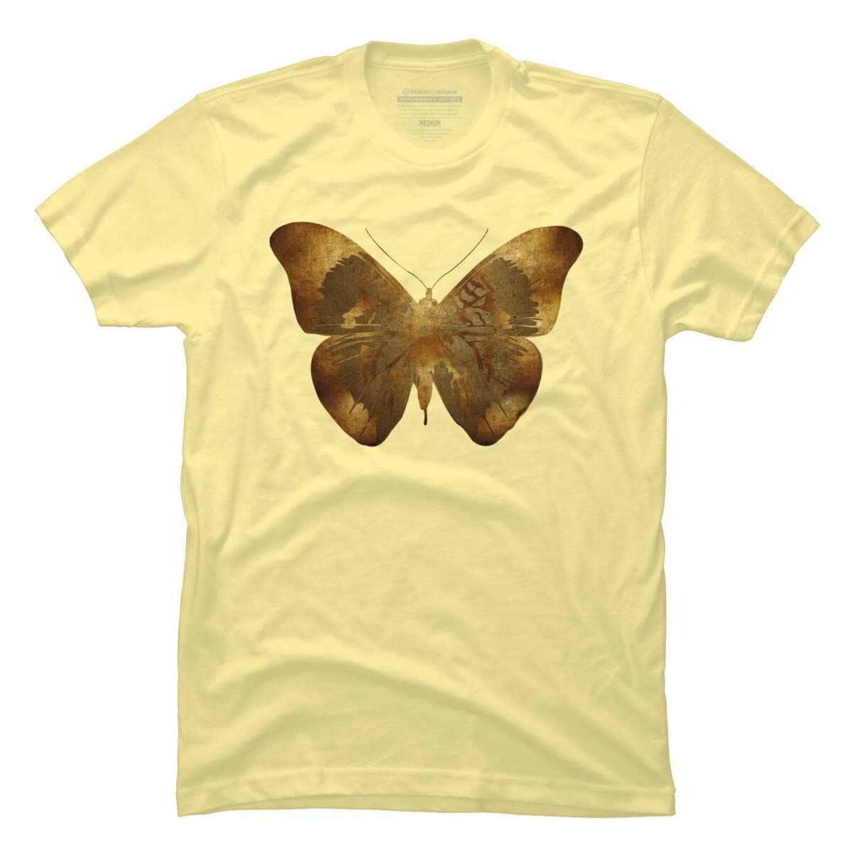 Design By Humans Men's Iron Butterfly Graphic Tee by Adamzworld | Soft Cotton Band T-Shirt for Concerts & Casual Wear