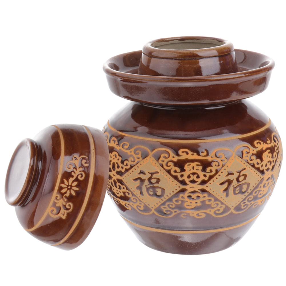 Traditional Ceramic Pickle Fermentation Jar - Household Vegetable Fermenter for Cucumbers, Tomatoes, Garlic & Radishes | Perfect for Home Pickling, Food Storage & DIY Fermentation Projects