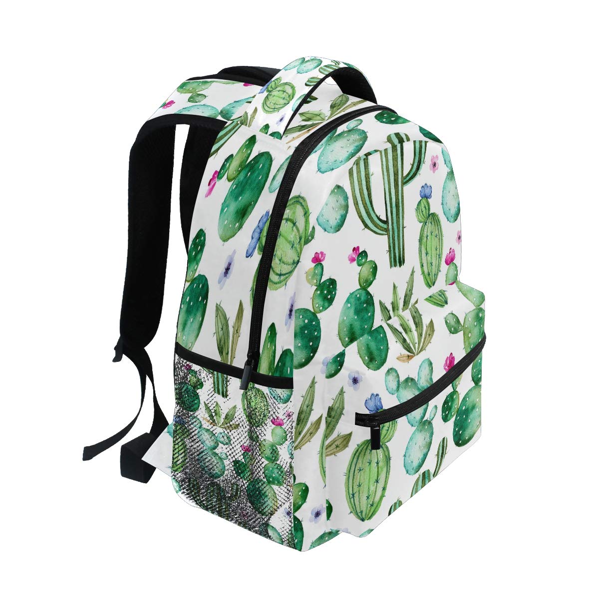AUUXVA Waterproof Backpack - Large Cactus Flower Pattern School Bag for Students, Kids & Teens | Durable Laptop Daypack for Boys & Girls | Perfect for School, Travel & Outdoor Adventures