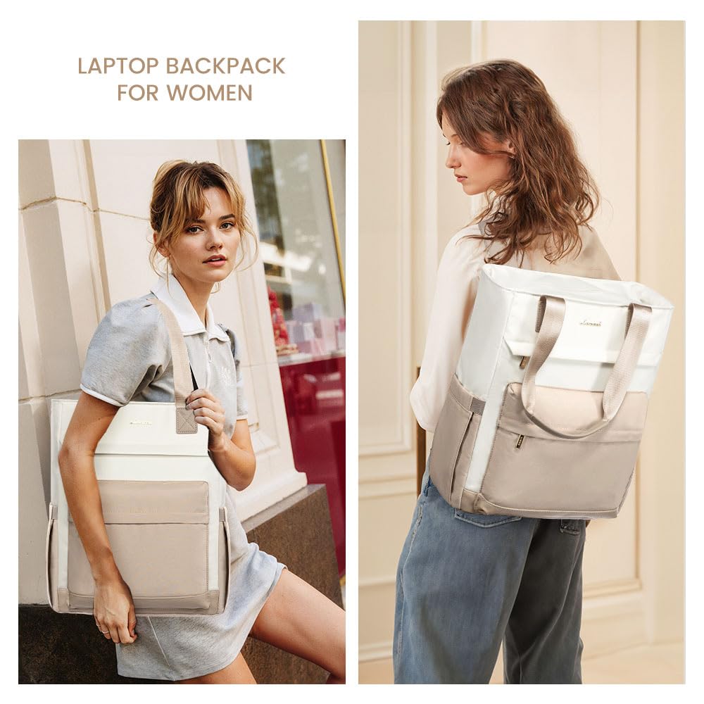 LOVEVOOK 15.6 Inch Laptop Backpack for Women - Water-Resistant Convertible Work & Travel Backpack with Purse - Perfect for Teachers, Nurses, Students & Professionals - Office, Commute, Business Trips & College Use