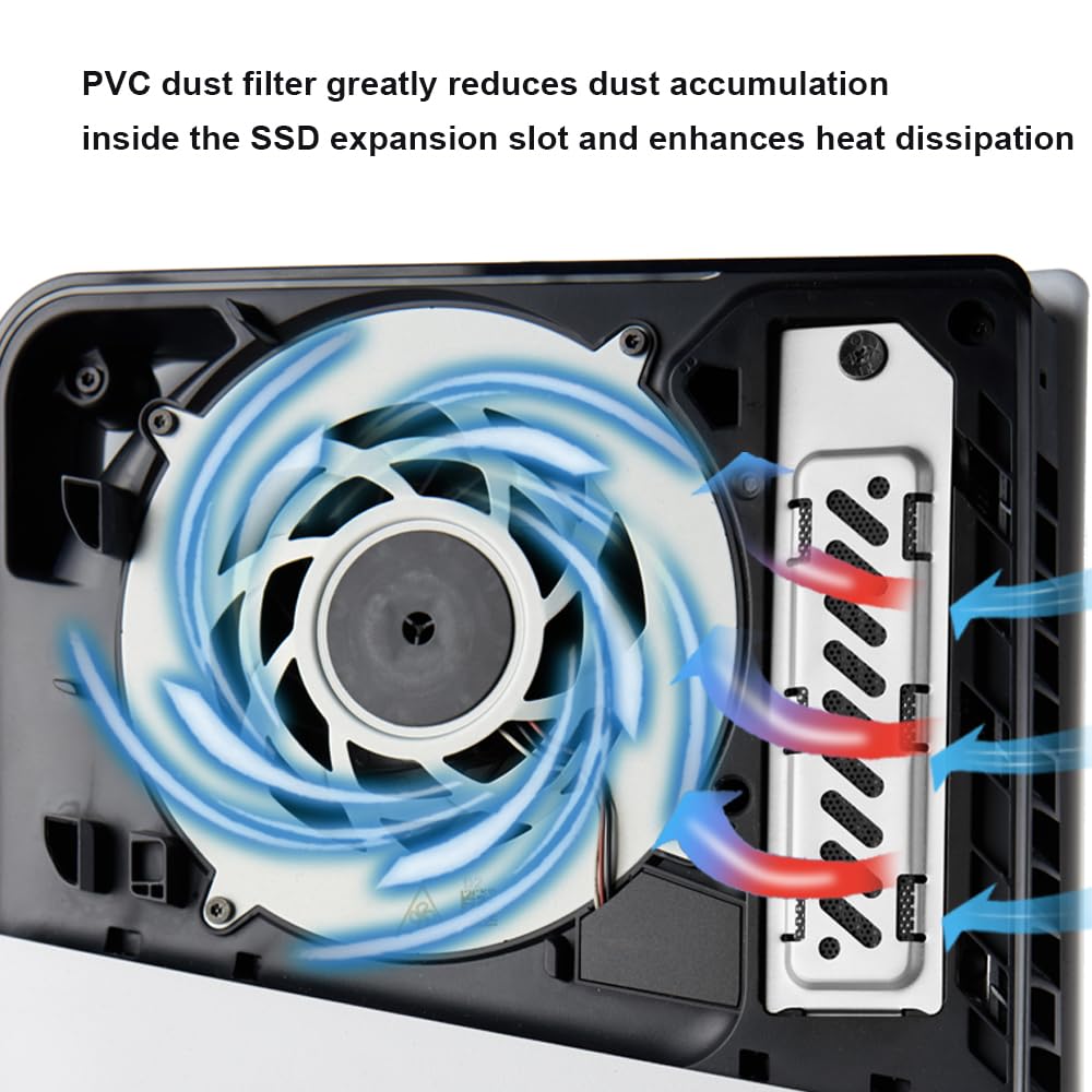 JOYJOM PS5 Slim SSD Heatsink Cover - Aluminum Cooling Cover for PS5 Slim & Pro M.2 SSD Expansion Slot | Heat Dissipation & Dust Proof Solution | Perfect for Gaming & Extended Play Sessions