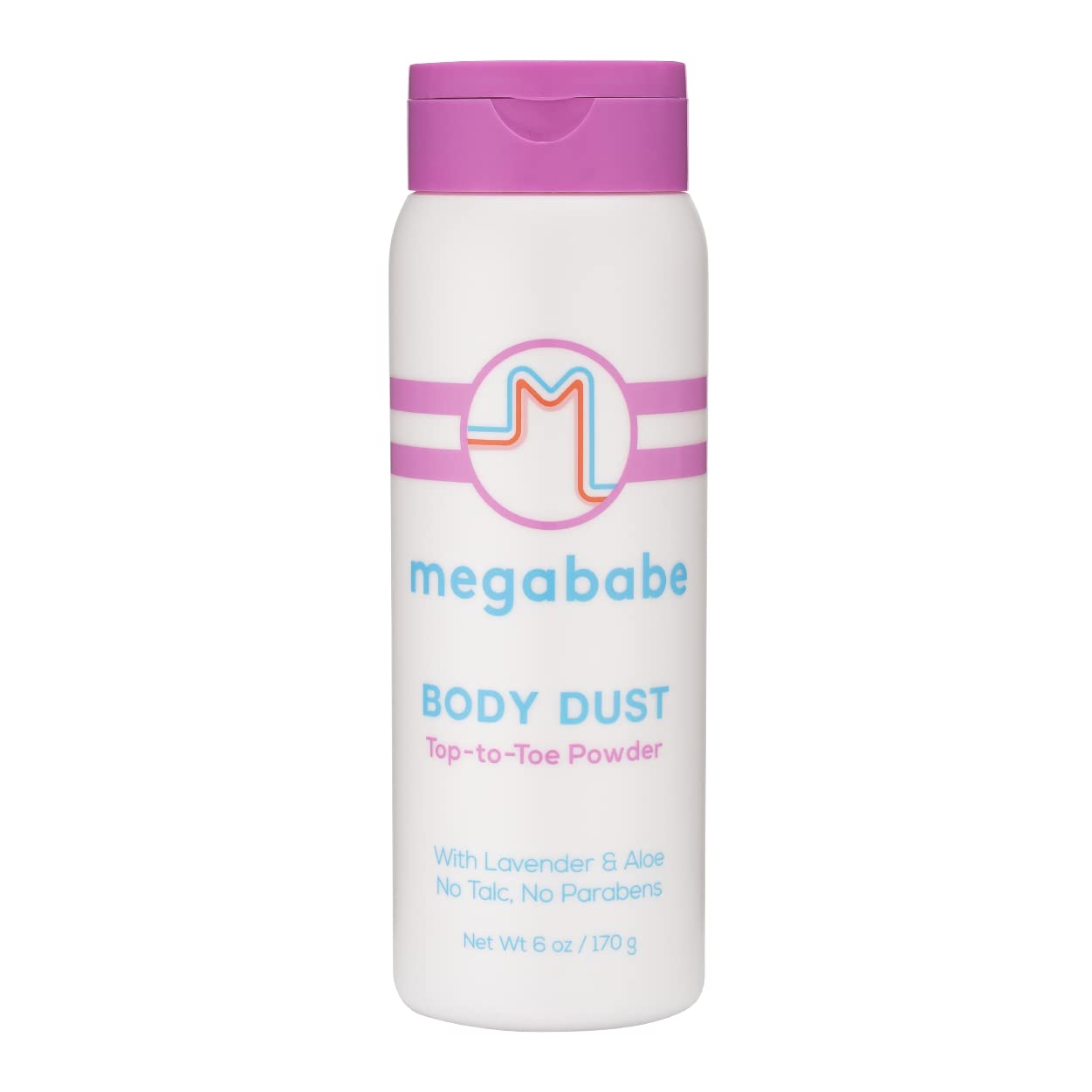 Megababe Talc-Free Sweat Absorbing Body Powder with Lavender & Aloe | All Natural Body Dust for Women & Men | 6 oz | Perfect for Gym, Travel & Hot Weather