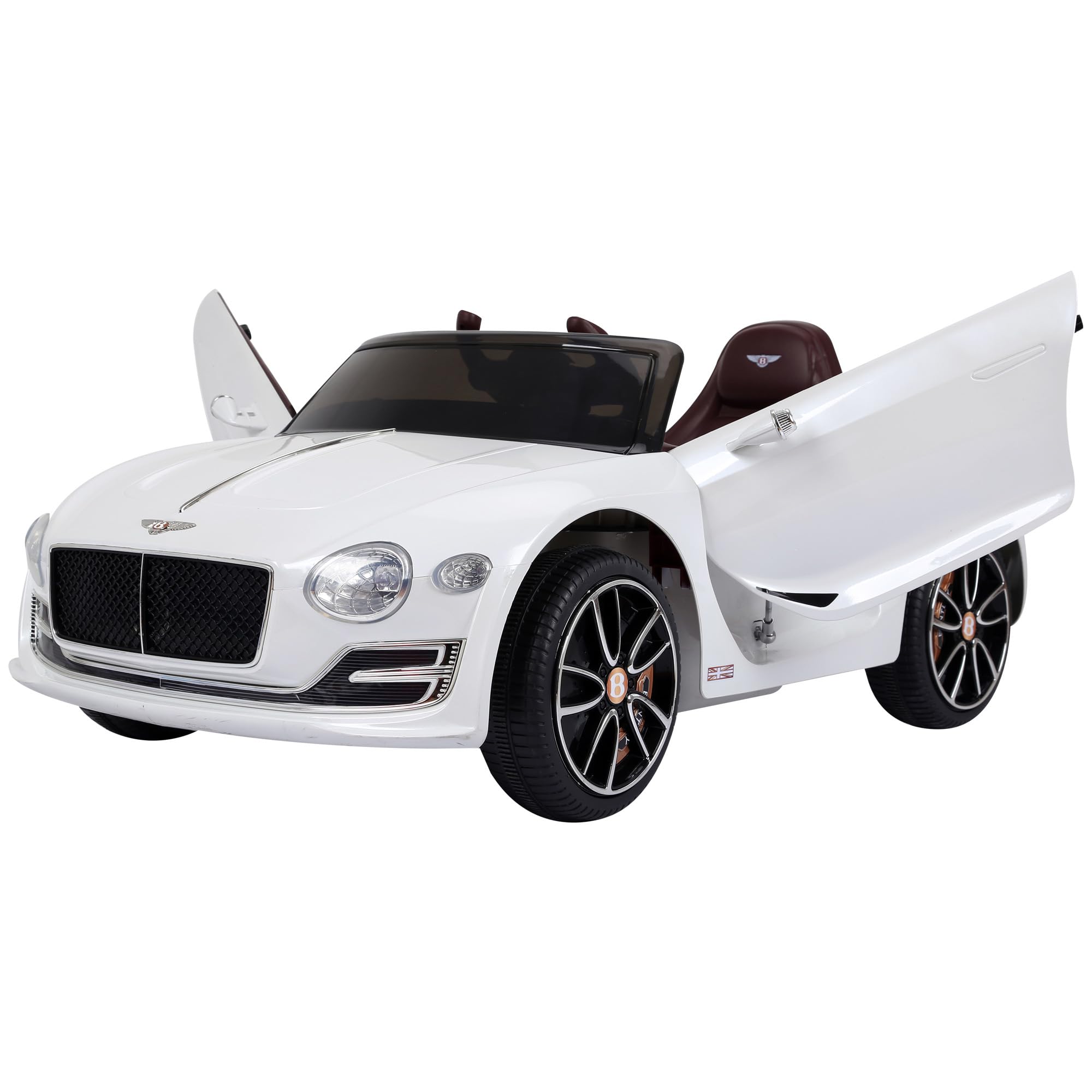 Bentley EXP12 Kids Electric Ride-On Car with Parent Remote Control - 12V Battery Powered, Butterfly Doors, MP3 Player, LED Lights & Realistic Sounds - Perfect for Birthday Gifts & Outdoor Play (White)