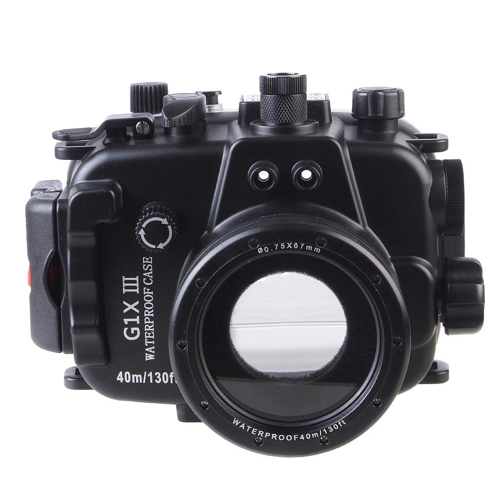 40m/130ft Waterproof DSLR Camera Housing for Canon G1X Mark III - Underwater Photography Case for Scuba Diving, Snorkeling & Marine Exploration