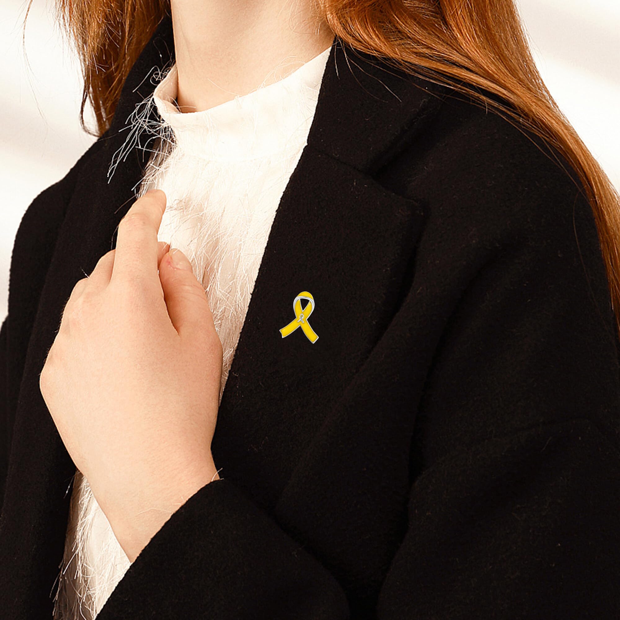 925 Sterling Silver Cancer Awareness Ribbon Pin - Pink, Yellow, Blue, Orange, Teal, Purple - Leukemia, Kidney, Colon, Breast Cancer Charity Fundraiser Brooch for Events, Memorials & Support Groups