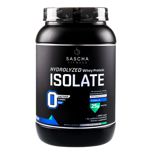 SASCHA FITNESS Premium Whey Protein Isolate Powder - Low Carb, High Protein for Muscle Recovery & Growth - Ideal for Post-Workout, Weight Loss & Bodybuilding