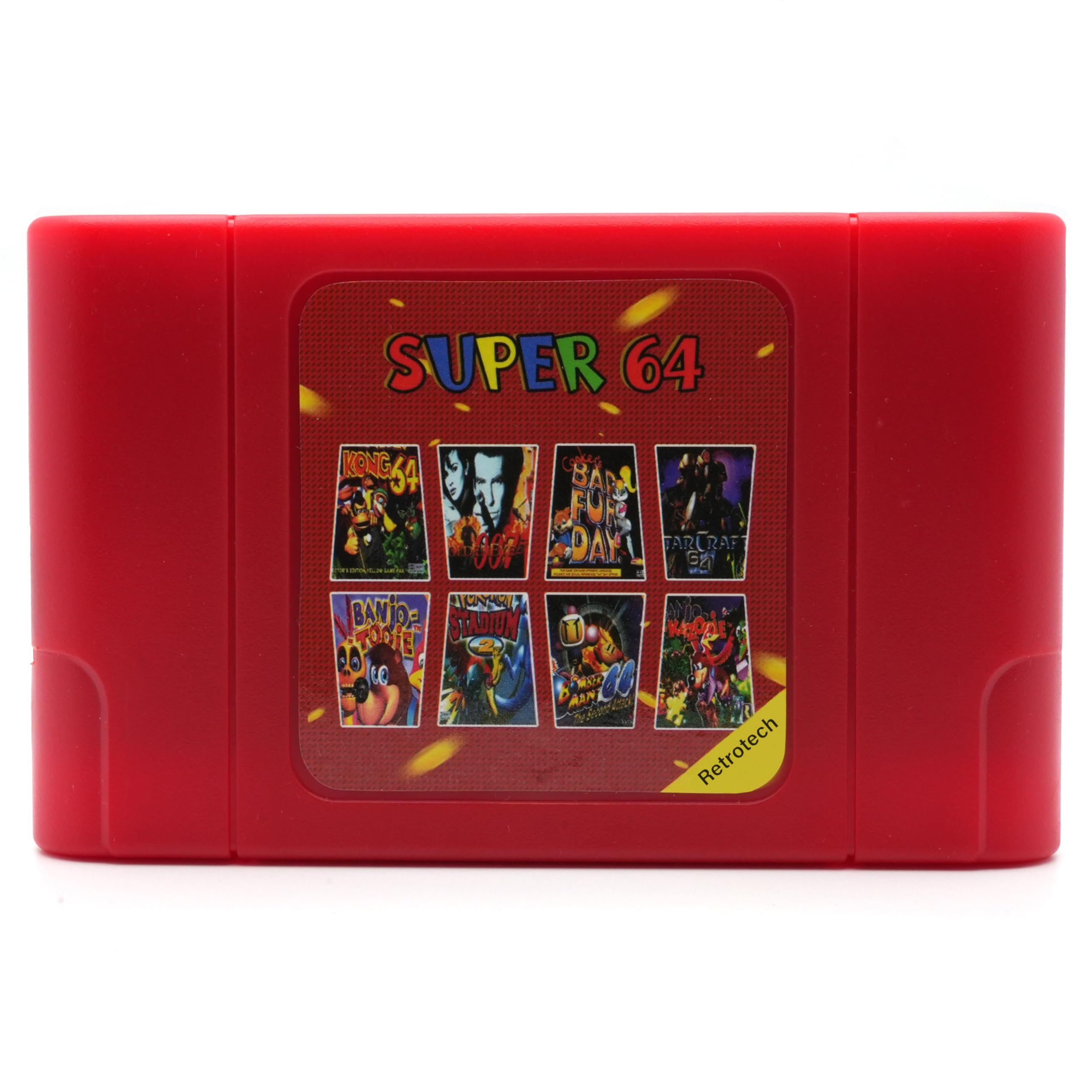 Retrotech Super 64 Plus 340-in-1 Multi Game Cartridge for Nintendo 64 (N64) Console - Classic Video Games Collection for Family Entertainment & Retro Gaming Parties
