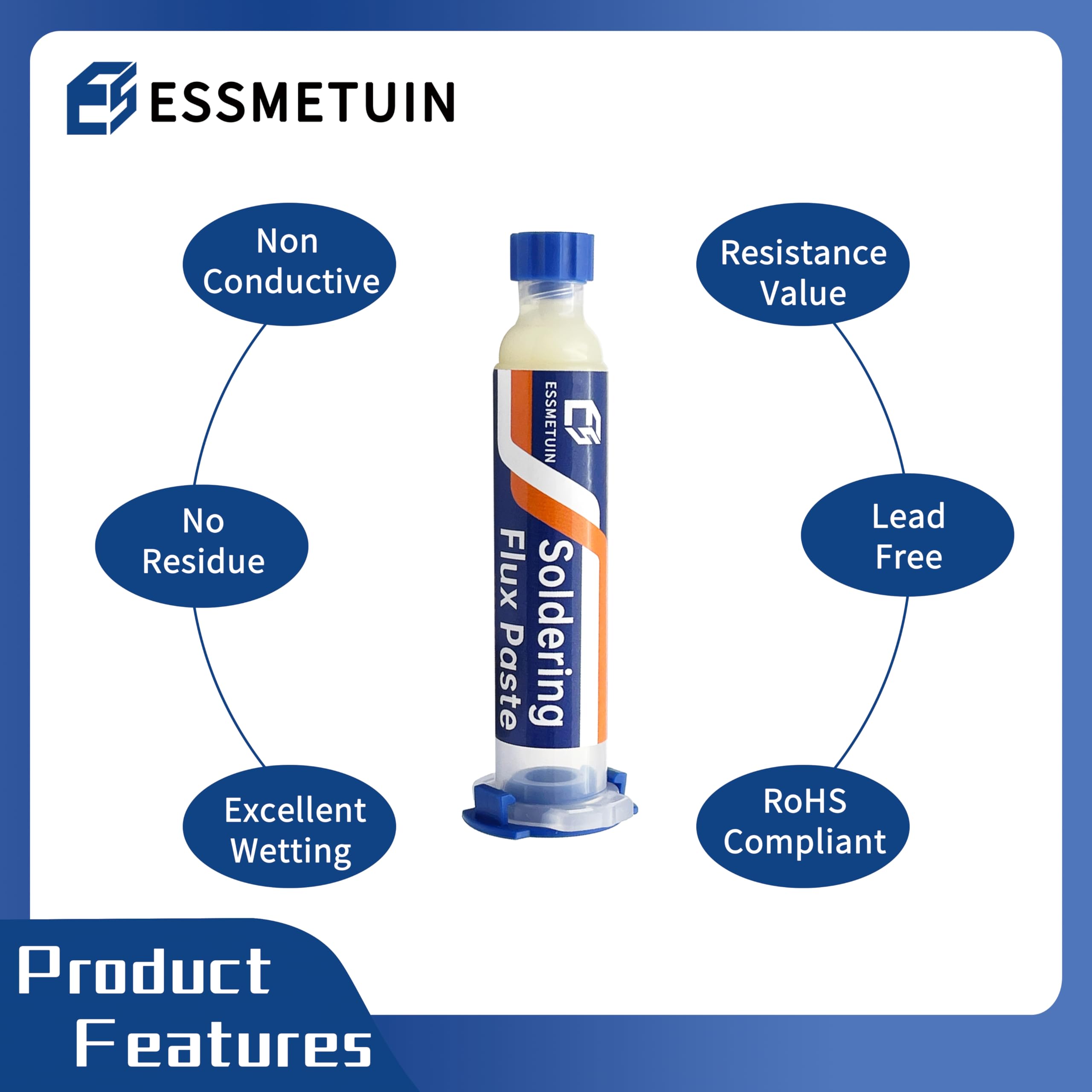 High-Quality Desoldering Wick & No Clean Soldering Flux Paste (10CC) - Essential Electronics Repair Kit for PCB, Circuit Board & DIY Projects