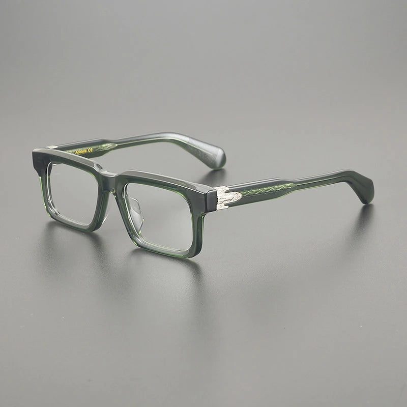 Stylish Black Unisex Square Acetate Eyeglasses with Thick Full Rim - Perfect for Work, Reading & Fashion (Model 94302)