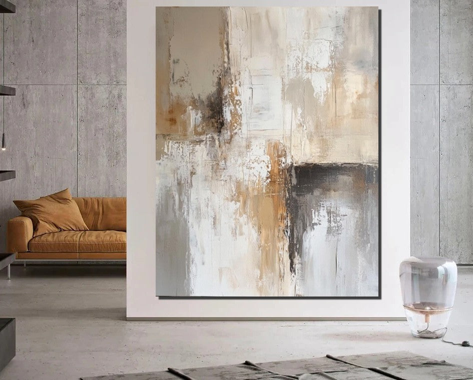 Contemporary Acrylic Wall Art - Large Abstract Canvas Paintings for Living Room Decor | Modern Simple Artwork for Home & Office Interior Design