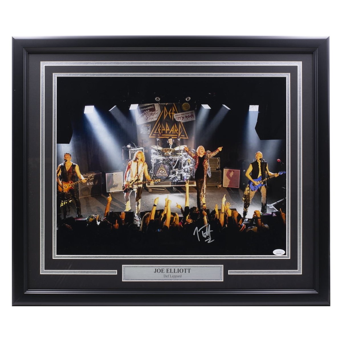 Joe Elliott Autographed Framed 16x20 Def Leppard Concert Photo with JSA COA - Perfect for Rock Memorabilia Collectors & Music Fans' Home Decor