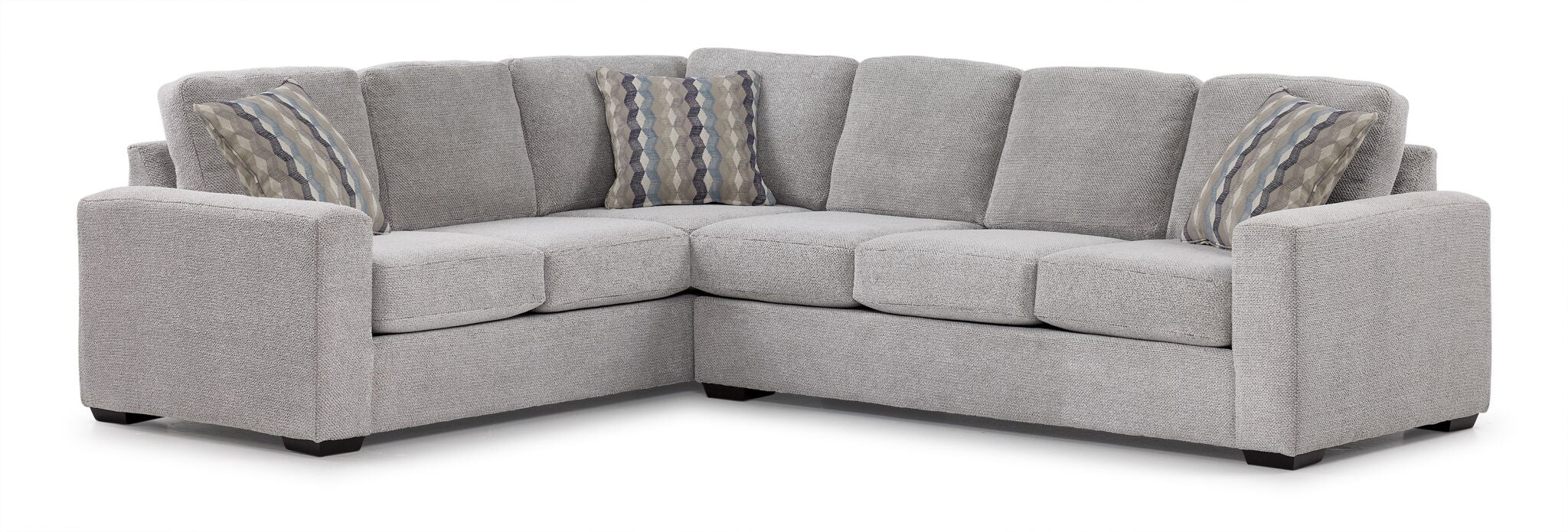 Celeste 2-Piece Right Facing Sectional Sofa Set in Snoopy Grey - Perfect for Living Room, Family Room & Small Spaces