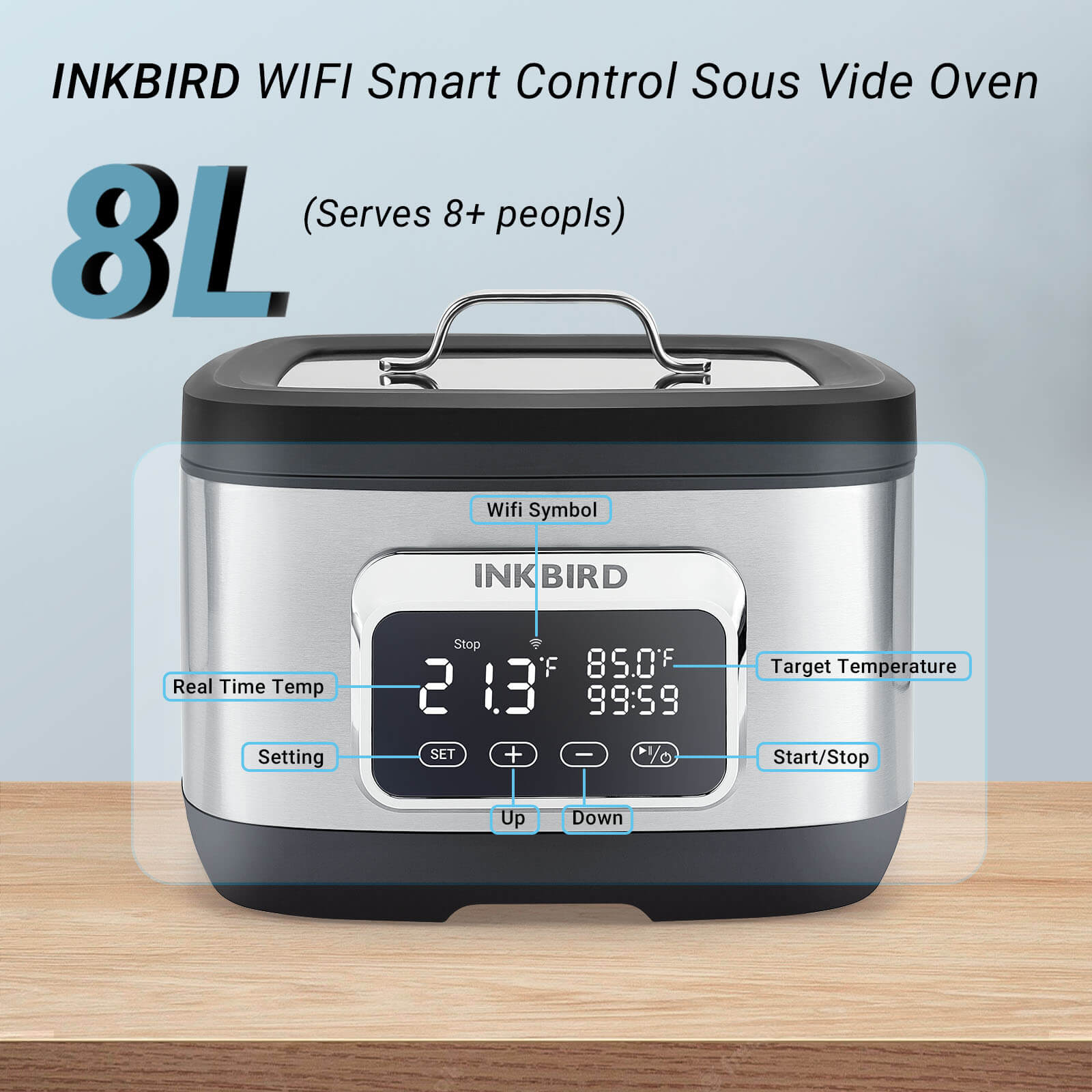 ISV 500W All-in-One WiFi Sous Vide Precision Cooker - Smart Immersion Circulator for Steak, Chicken & Seafood | Perfect for Home Chefs & Professional Kitchens