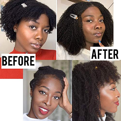 Afro Kinky Curly Clip-in Human Hair Extensions - Mongolian Virgin Hair Weft 12-22 Inch - Natural Black Small Curly Full Head Clip-ins (150g 20inch) for Women - Perfect for Daily Styling, Parties & Protective Hairstyles