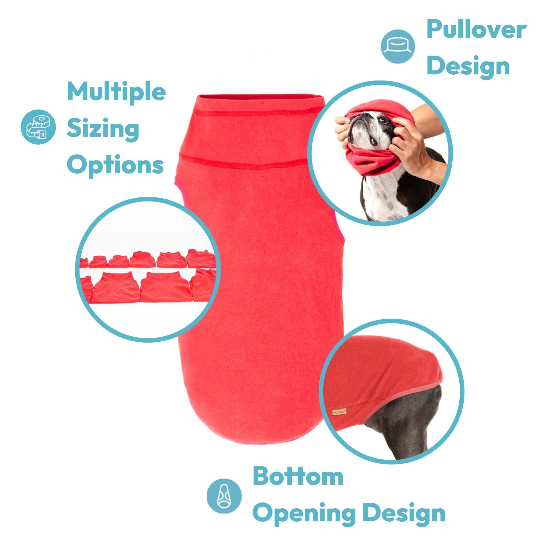 Gooby Microfiber Stretch Fleece Vest Dog Sweater - Warm Pullover Fleece Jacket for Small to Large Dogs (Tomato Red, 5X-Large) - Perfect for Winter Walks, Outdoor Adventures & Cold Weather Protection