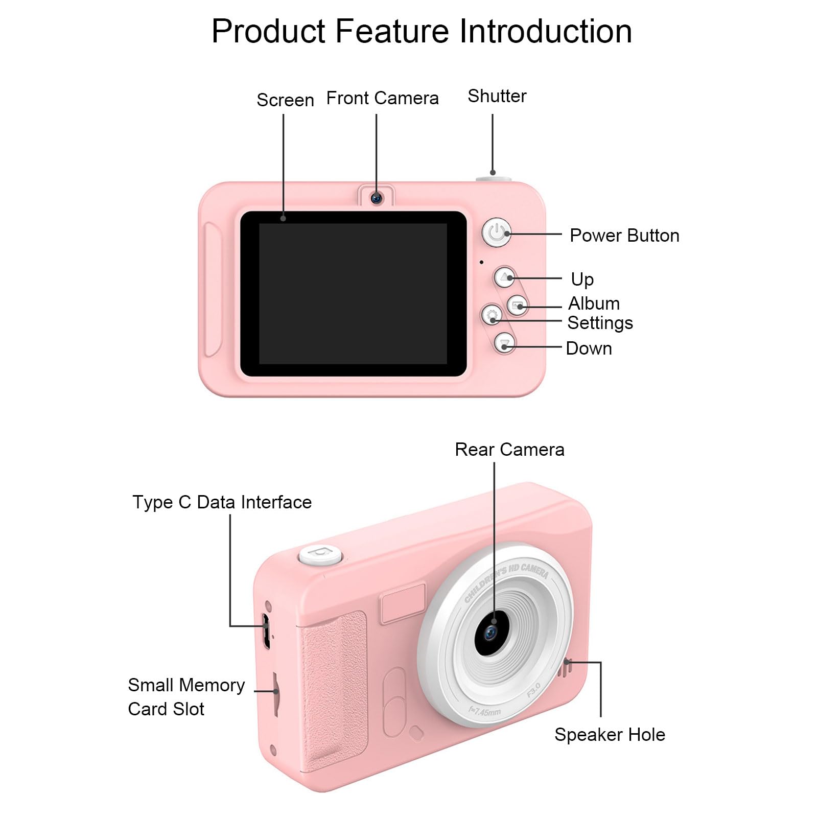 **40MP 1080P Digital Camera for Beginners - 8X Zoom Anti-Shake Video Camera with Auto Focus & Lanyard - Perfect for Kids, Teens, Students, Vlogging & Travel Photography (Pink)**