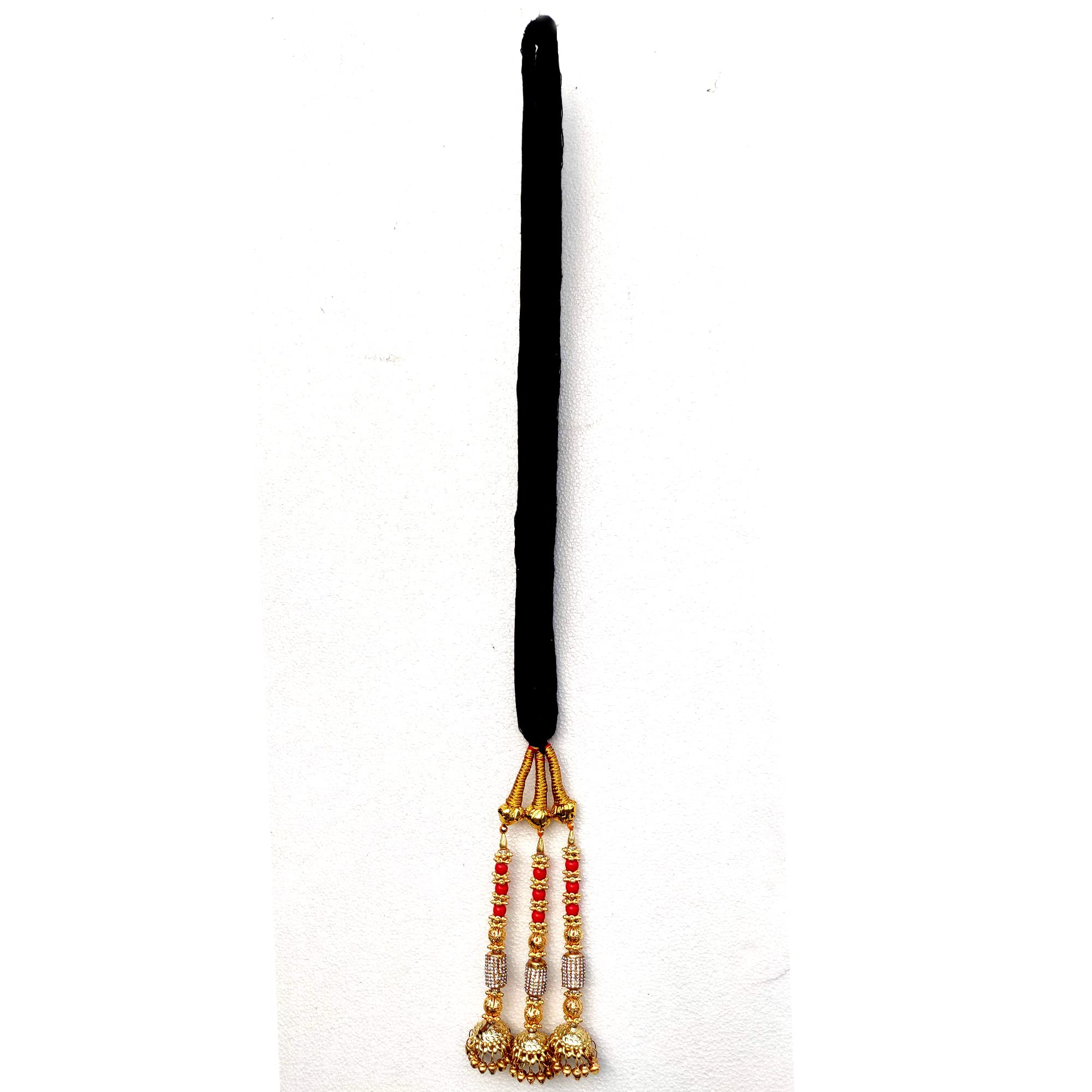 Unik One Piece Long Length Beautiful Paranda Hair Accessory Braid Tassels for Girls & Women - Golden Standard Size | Perfect for Weddings, Parties & Boho Fashion Styles