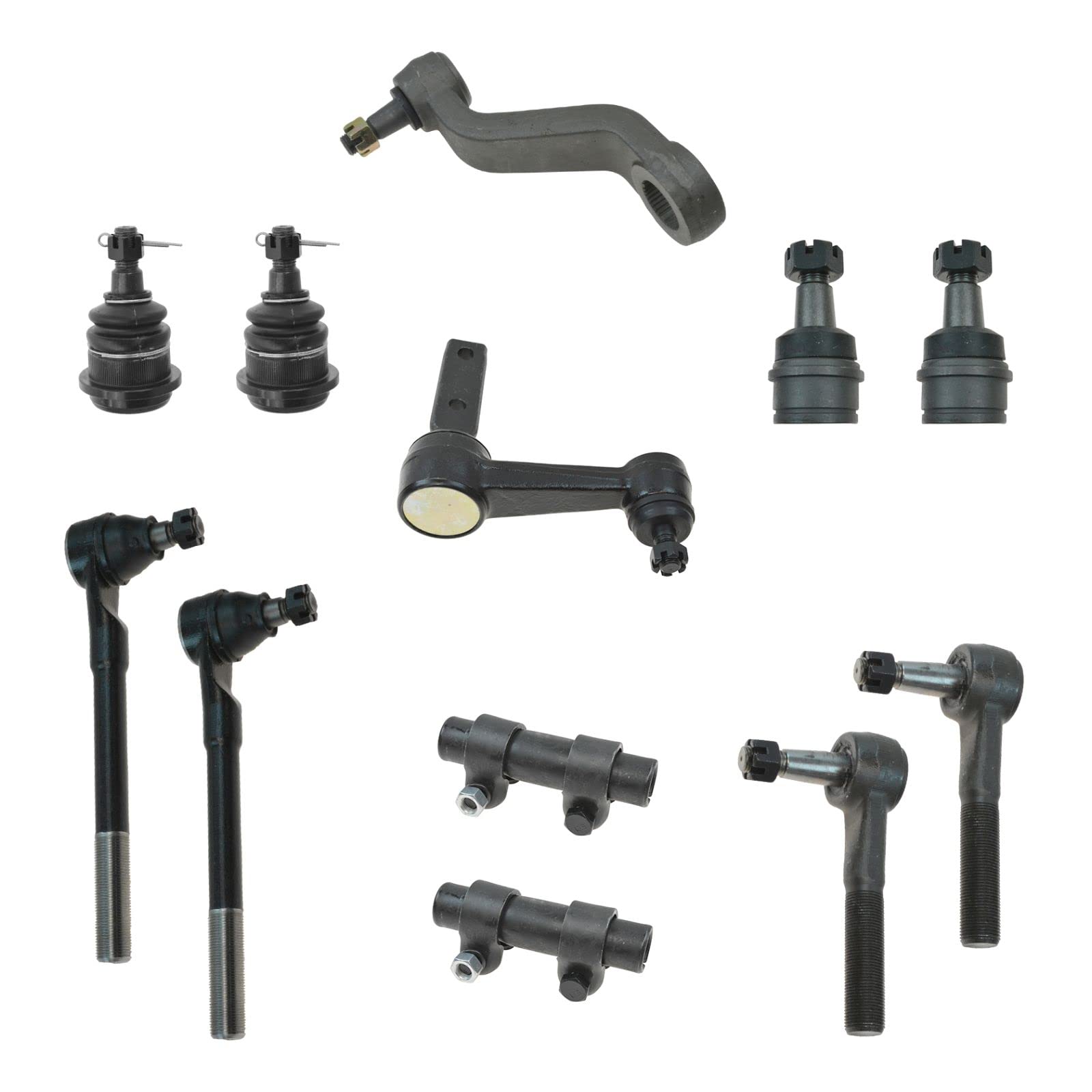 1994-1999 Dodge Ram 2500 Front Steering & Suspension Kit - Ball Joint, Idler Arm, Pitman Arm, Tie Rod & Adjusting Sleeve - Heavy Duty Replacement Parts for Off-Road & Towing