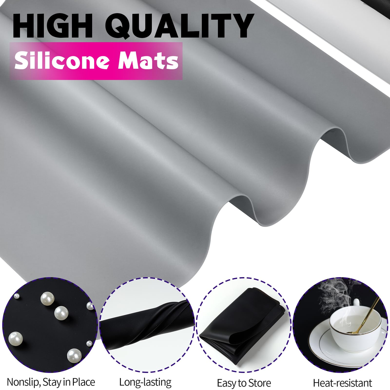 LEOBRO 3 Pack Silicone Craft Mats 15.7