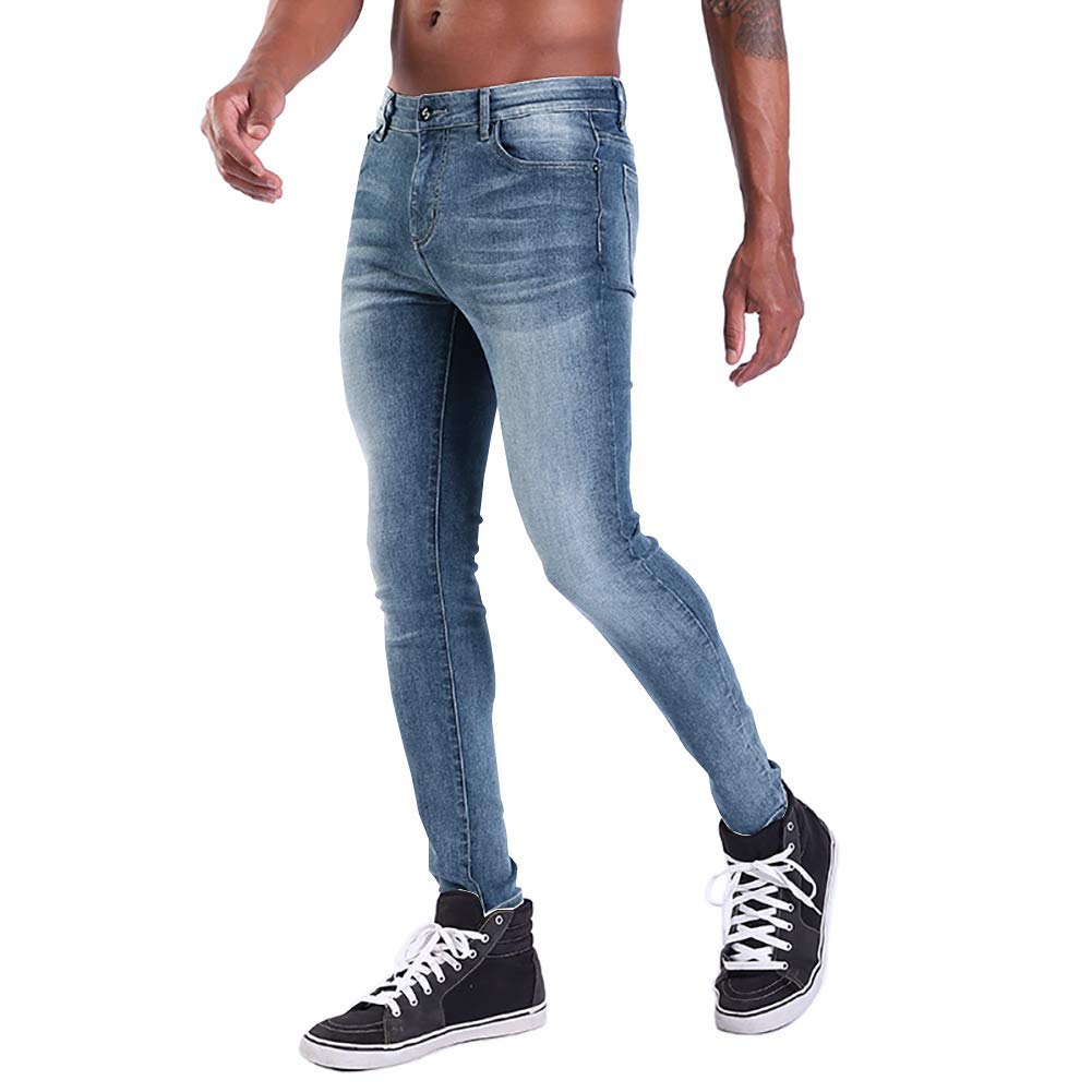 Men's Classic Slim Fit Stretch Skinny Jeans - Comfortable & Stylish Denim Pants for Casual Wear & Night Out