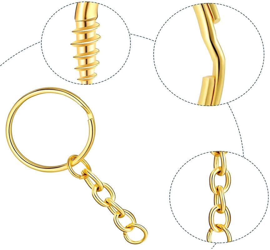 50 Nickel Silver Jump Rings for DIY Crafts - D Hook Swivel Clasp, Lobster Claw Keychain, Eye Screw - Perfect for Jewelry Making, Lanyards & Keychains
