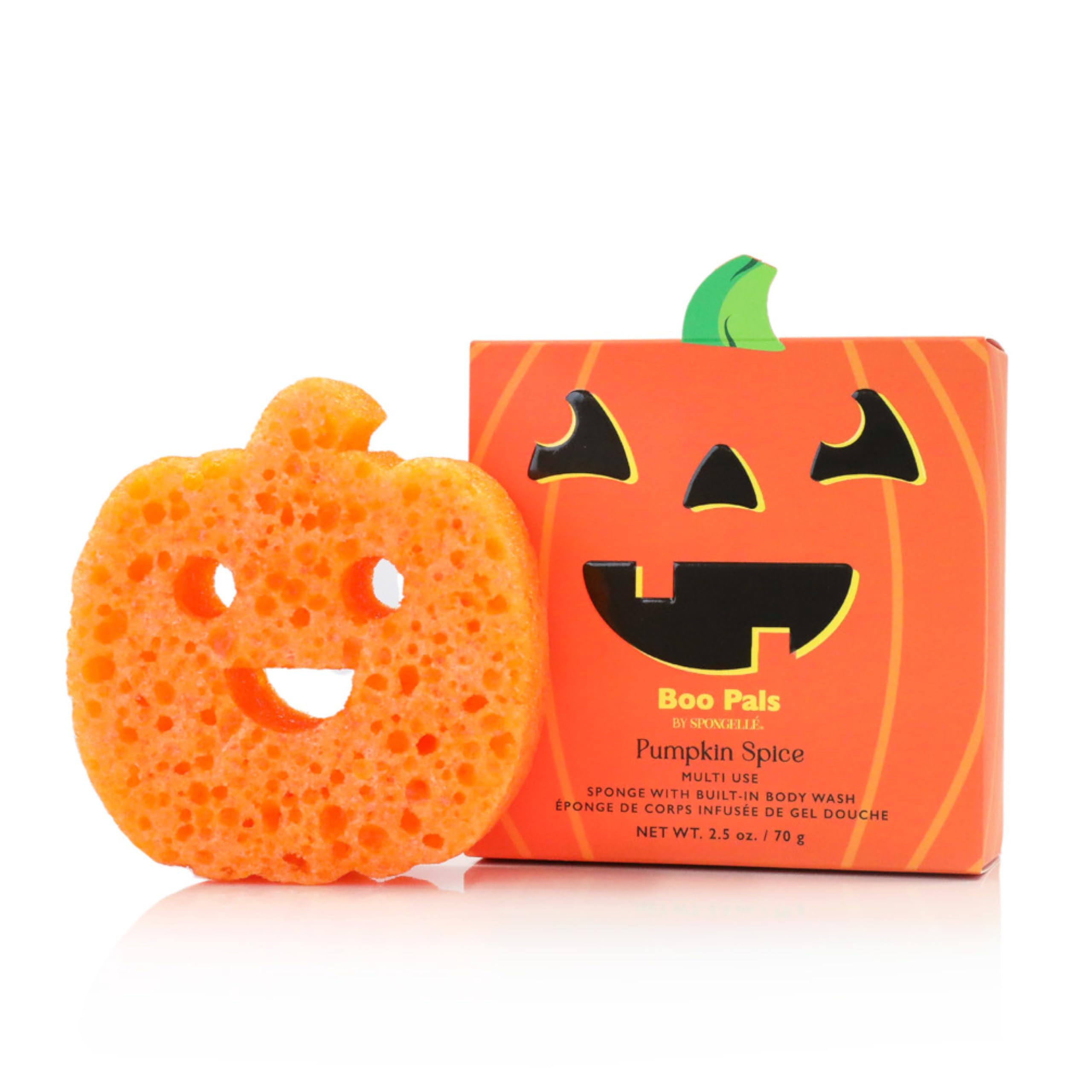 Spongelle Pumpkin Spice Body Buffer with Exfoliating Sponge - Fall Limited Edition for Shower & Bath | Perfect for Autumn Skincare Routine & Gift Giving