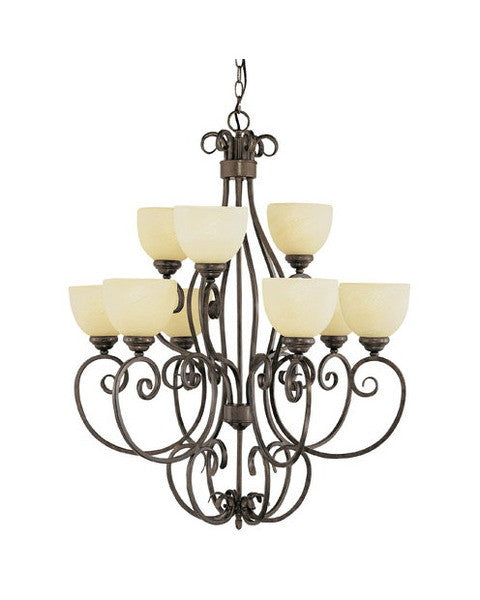 Vintage 9-Light Chandelier in Antique Bronze - Trans Globe Lighting 7218 ABR - Elegant Dining Room & Bedroom Ceiling Fixture for Home Decor