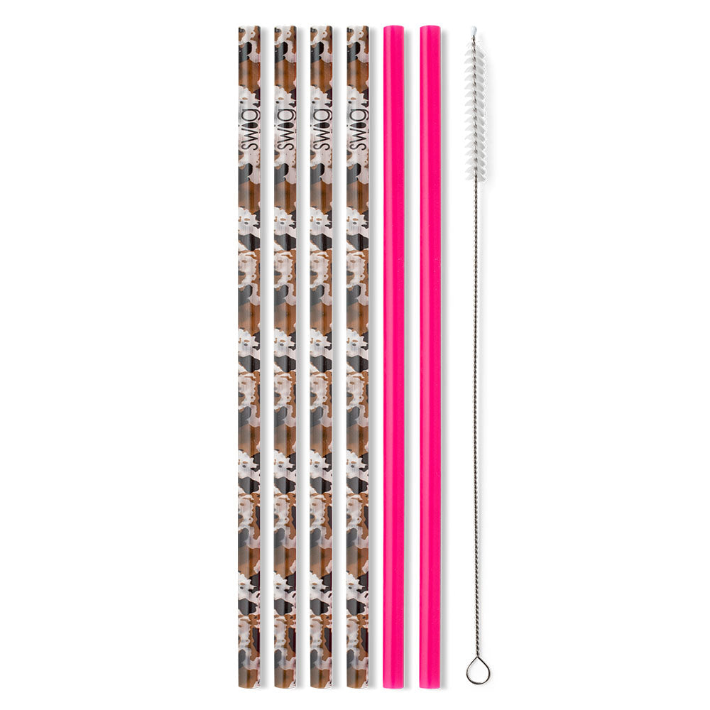 Eco-Friendly Hot Pink Reusable Straw Set - BPA-Free, Dishwasher Safe Metal Drinking Straws for Smoothies, Cocktails & Iced Coffee - Perfect for Parties, Travel & Home Use