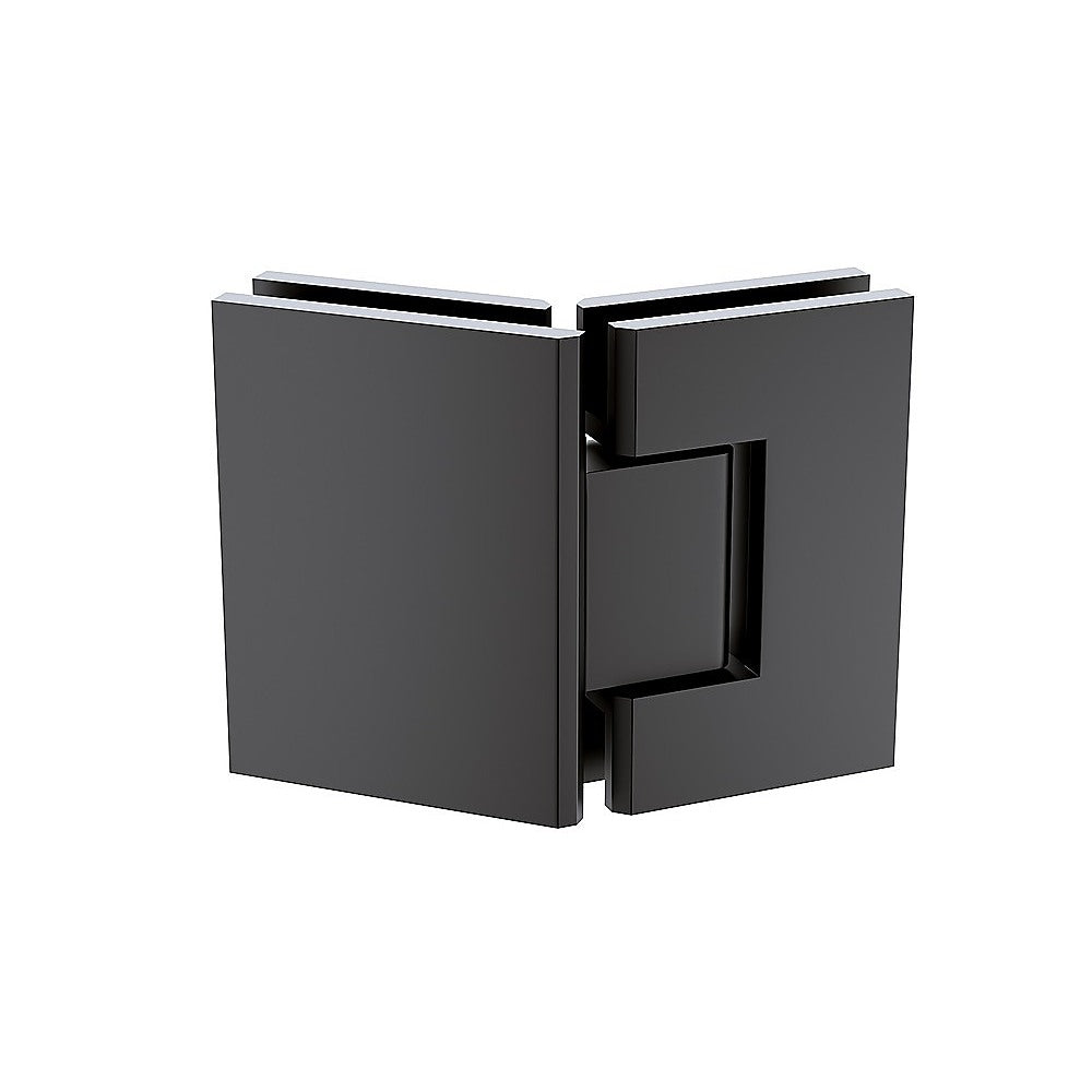 100cm Frameless Diamond Shower Screen with Black Brackets & Stainless Steel Hinges, Square Knob Handle - Modern Bathroom Upgrade for Spa-Like Experience