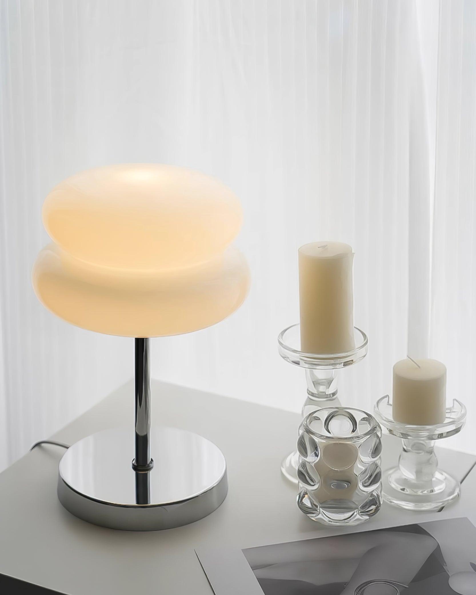 Saturn Glide Modern Glass Table Lamp - Elegant Bedside & Living Room Lighting for Home & Office Decor