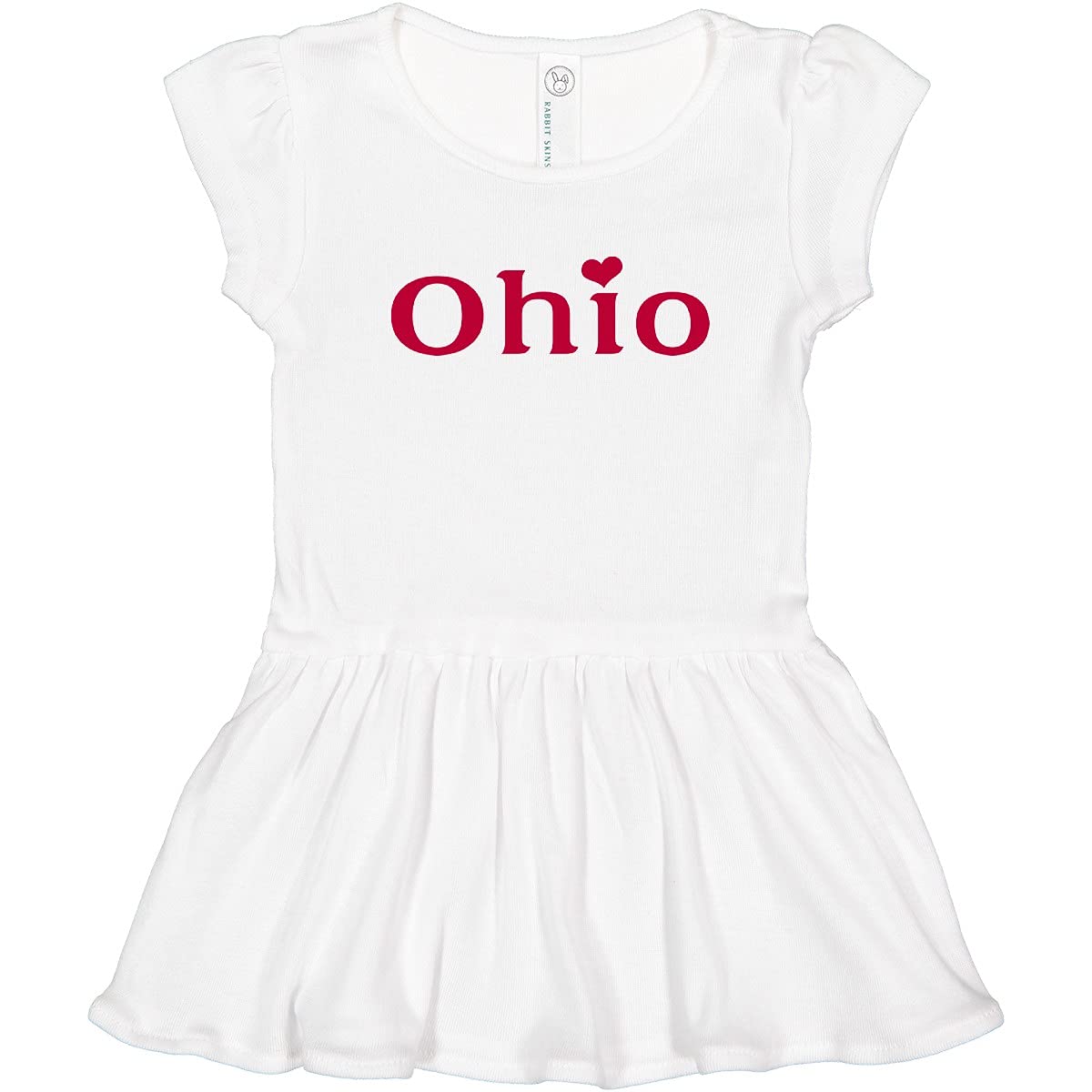Inktastic Ohio State Red Heart Print Toddler Dress - Cute & Comfortable Outfit for Girls, Perfect for Casual Wear, School, Parties & Family Photos