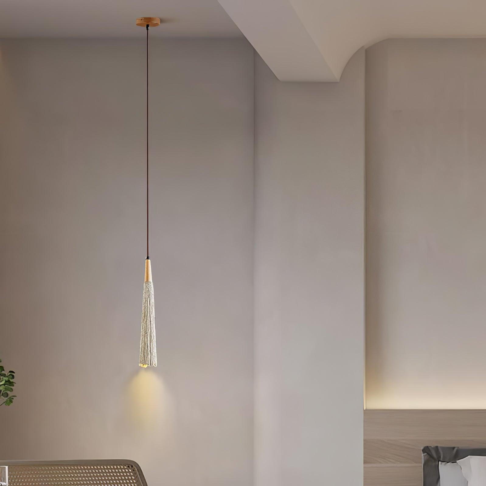 Modern Concrete Pleated Pendant Light - Industrial Style Hanging Lamp for Kitchen Island, Dining Room & Bedroom Lighting