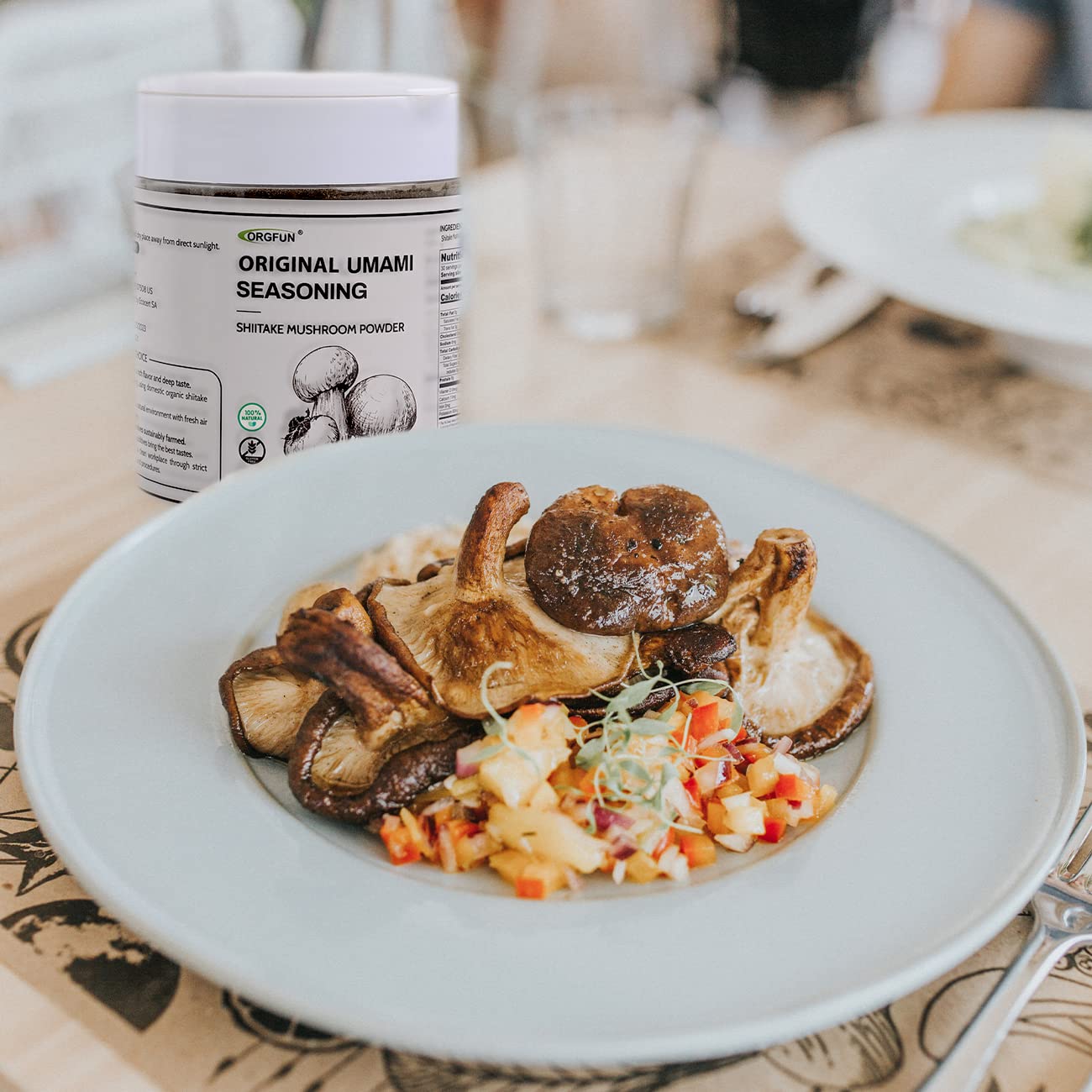 Premium Organic Shiitake Mushroom Powder - All-Natural Umami Seasoning for Cooking, Soups & Sauces - 5.3 Oz | Vegan, Gluten-Free, Non-GMO Mushroom Powder for Enhanced Flavor in Meals & Recipes