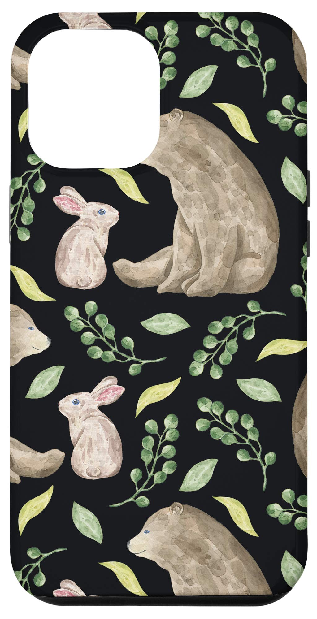 Premium iPhone 12 Pro Max Case with Cute Bear & Rabbit Wildlife Nature Design - Durable Protective Cover for Everyday Use, Outdoor Adventures & Travel