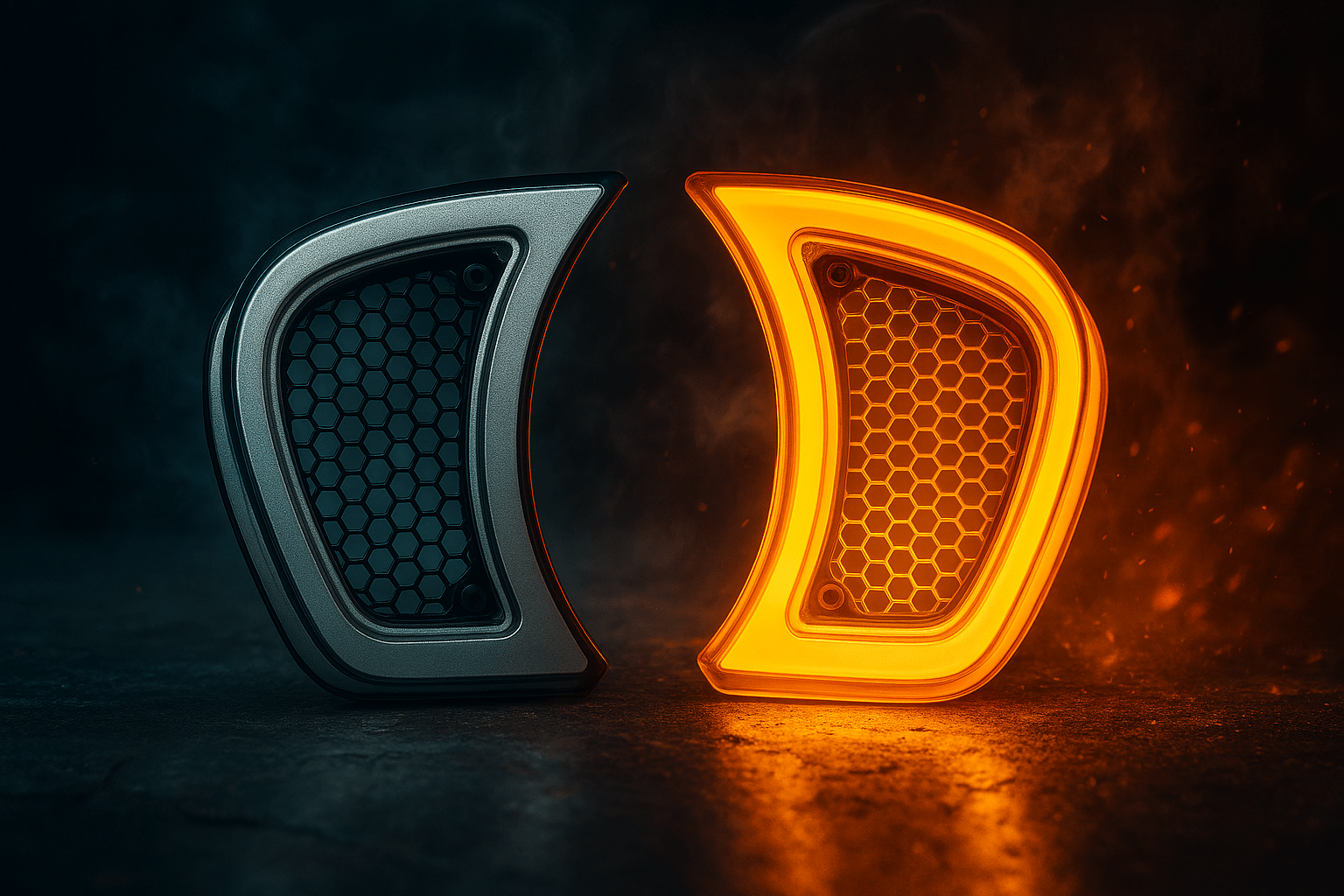 HALOS LED Running Lights & Turn Signals for Harley Davidson Road Glide - Eagle Lights Vent Insert - Enhance Visibility & Style for Night Riding & Custom Motorcycle Builds