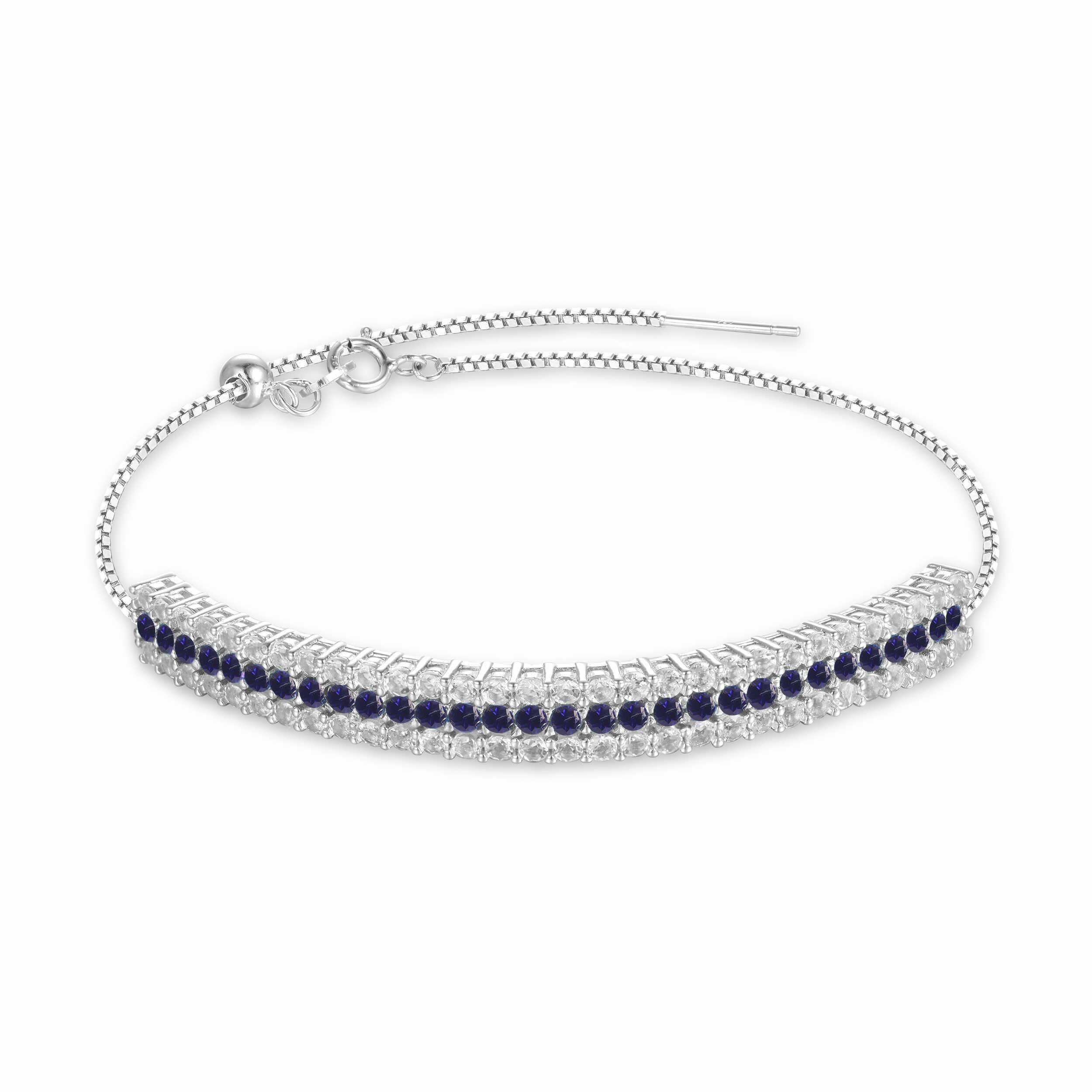 Elegant Sapphire Cuff Bracelet for Women - 925 Sterling Silver Adjustable Statement Jewelry - Perfect for Weddings, Parties & Special Occasions
