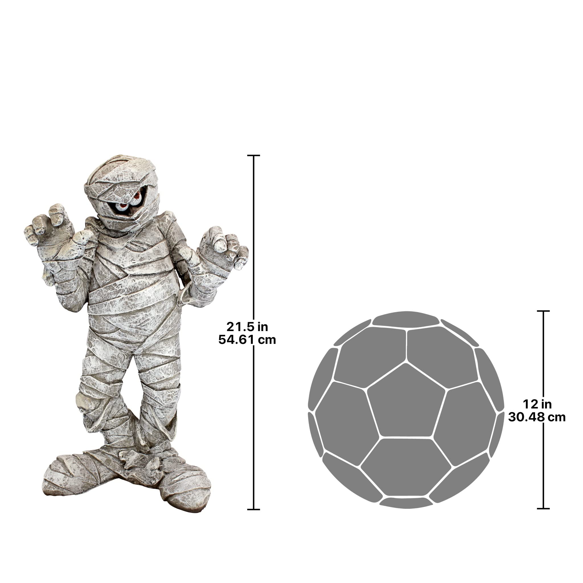 Design Toscano Wrapped Too Tight Garden Mummy Statue - Egyptian Decor for Outdoor & Indoor Use - Perfect for Halloween, Garden Decor, and Ancient-Themed Parties