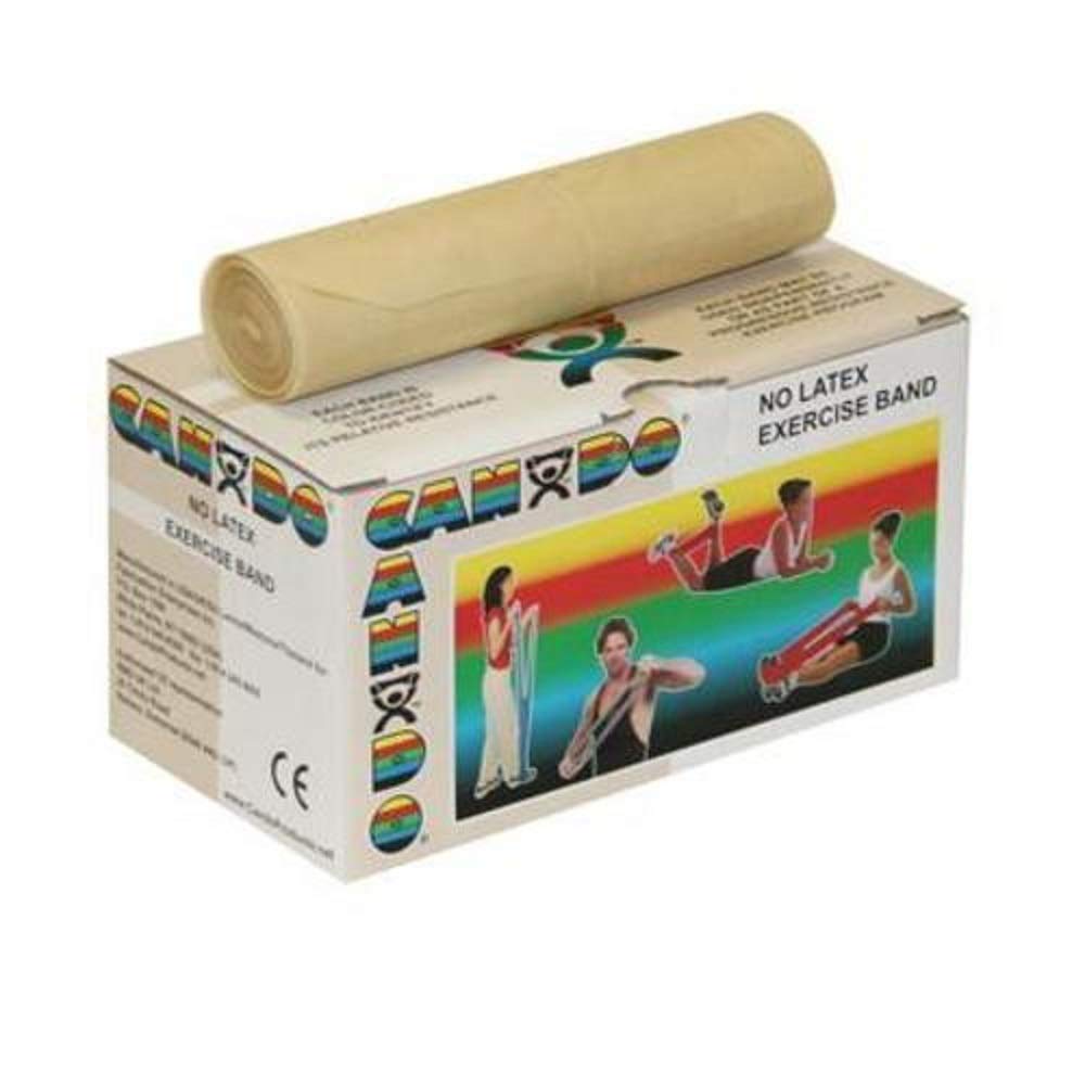 Cando Latex-Free Resistance Exercise Bands - Tan Color (6 Yards) for Home Workouts, Physical Therapy & Fitness Training