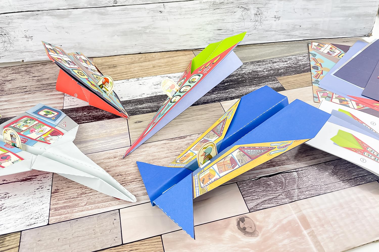 DJECO Planes Origami Paper Craft Kit – Level 3 for Kids & Adults | Creative DIY Airplane Folding Paper Art | Perfect for Classroom, Birthday Party & Family Crafting Activities