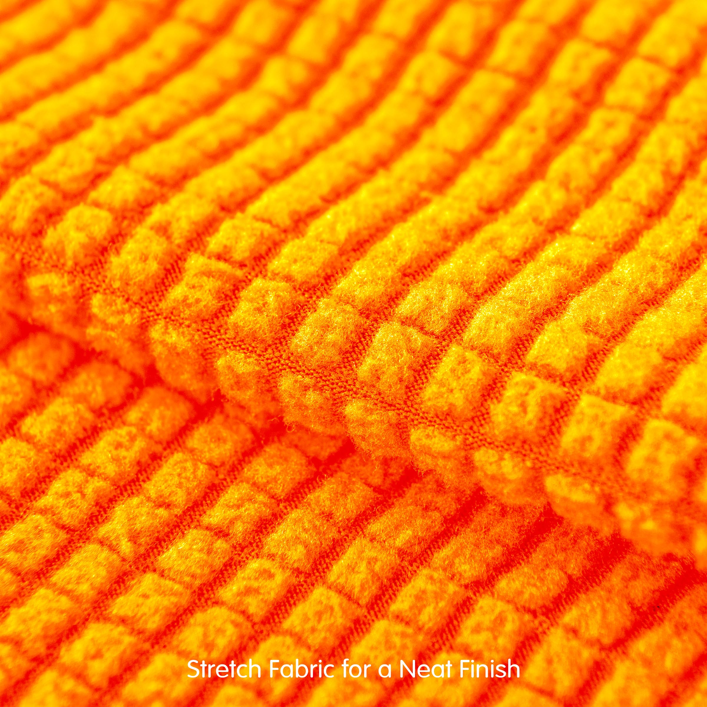 Stretch Cushion Covers 3-Pack - Elastic Sofa Slipcovers for Couch, Loveseat, RV & Chair - Spandex Furniture Protector in Orange - Perfect for Home, Office & Travel Use
