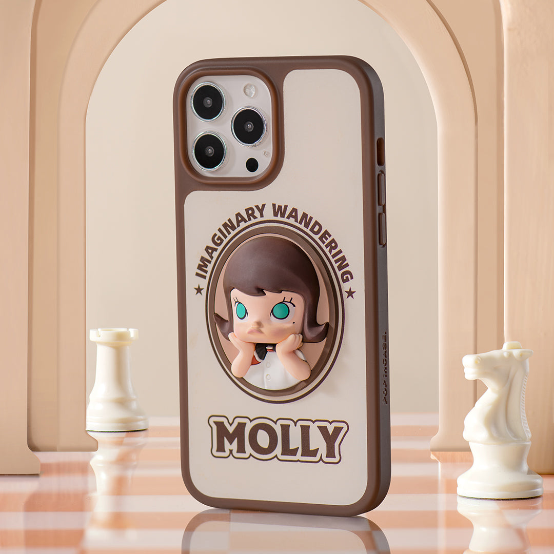 POP MART Molly Imaginary Wandering Series Cute Cartoon Phone Case for iPhone 14 Pro/14 Pro Max - Protective & Stylish Cover for Daily Use, Travel & Gift Giving