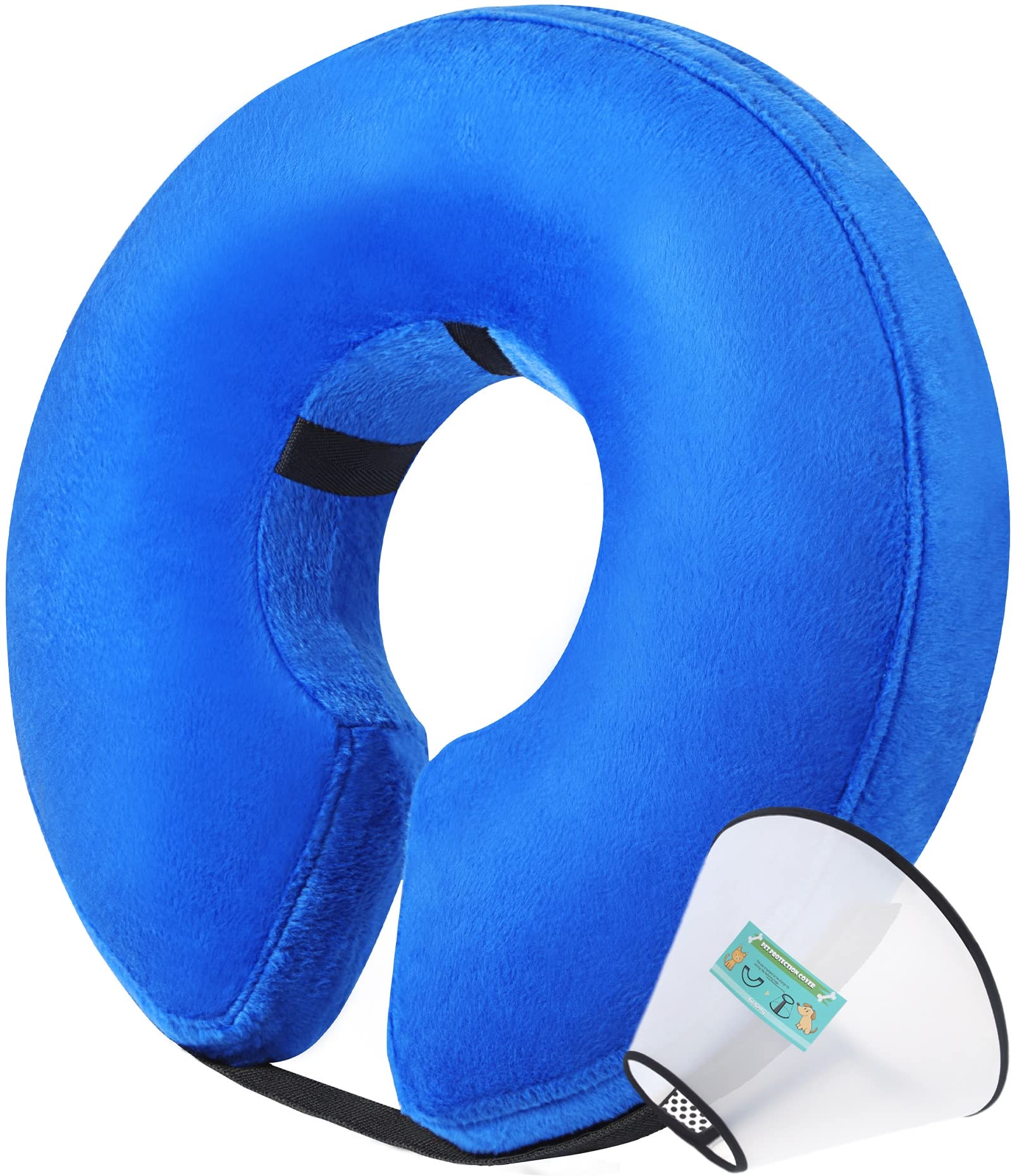 Soft Inflatable Dog Cone Collar Set - Adjustable Post-Surgery Recovery E-Collar for Small Medium Large Dogs | Protective Donut Collar & Comfortable Plastic Cone | Perfect for Wound Healing, Spay/Neuter Recovery & Allergy Protection