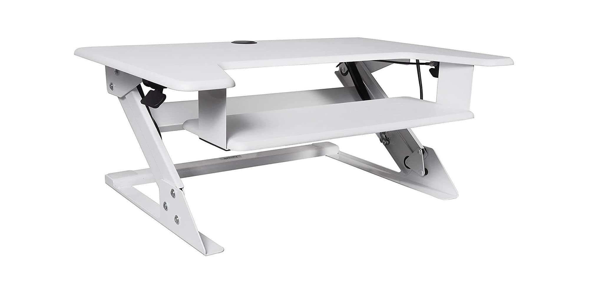 Kantek Adjustable Sit to Stand Desktop Riser - Ergonomic Height Adjustable Monitor Stand for Home & Office (STS900W, White) | Perfect for Dual Monitor Setup & Improving Posture