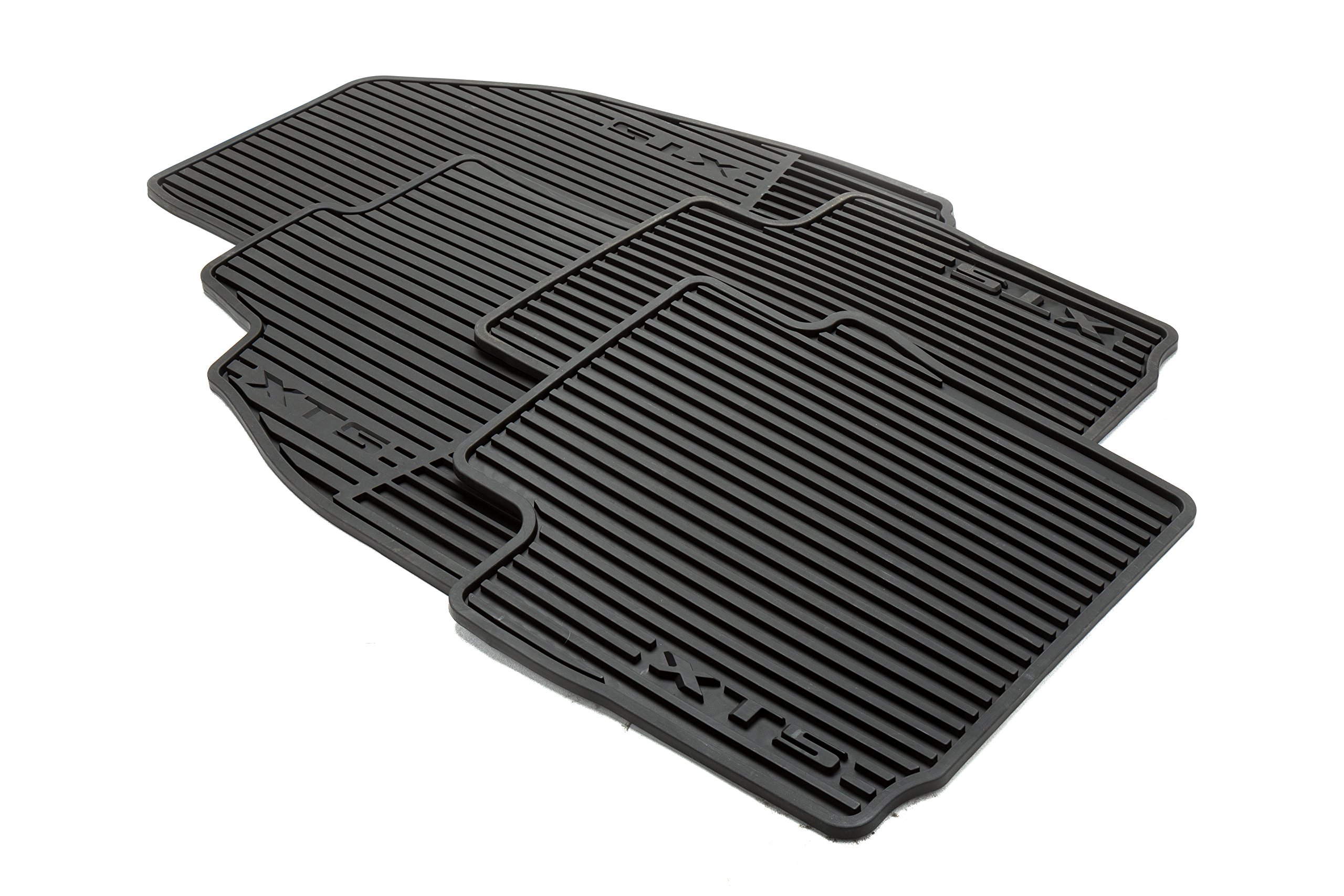 Premium All-Weather Floor Mats for Cadillac XTS - Front & Rear Set - Heavy Duty Jet Black Rubber Car Mats - Perfect for Winter, Rain & Mud Protection - GM Accessories 22757756