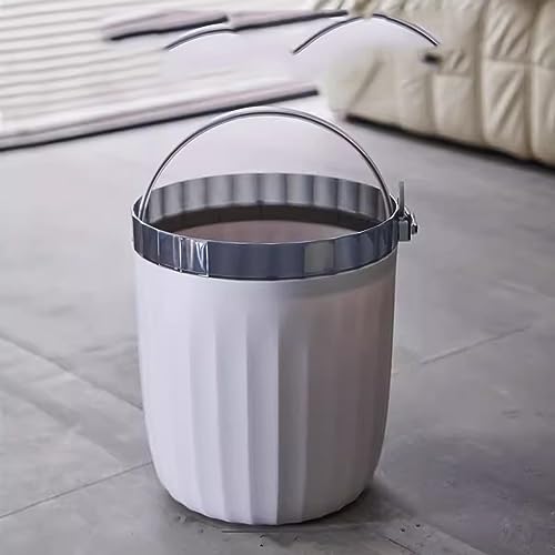 AOKLEY 13L Large Capacity Trash Can with Lid - Plastic Wastebasket for Living Room, Kitchen, Bathroom & Bedroom | Simple One-Click Packing | Durable Household Garbage Bin (Color: D) - Perfect for Home, Office & Dorm Organization