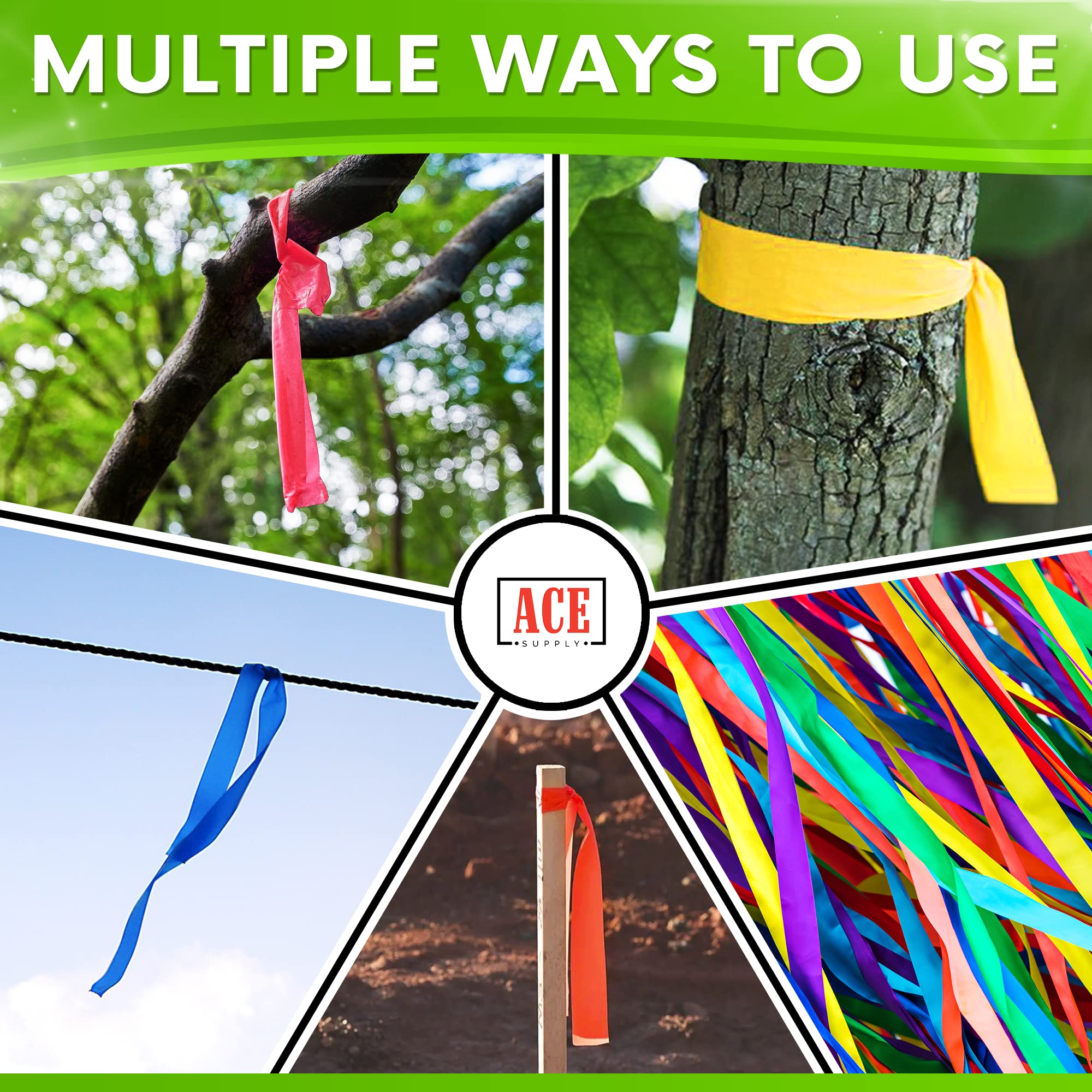 Orange Flagging Tape 12 Pack - 1.5 Inch Wide, 150 Feet Long Non-Adhesive Marking Tape - High Visibility Surveyor Tape for Trees, Branches & Construction Sites - Perfect for Land Surveying, Forestry Work, Hazard Marking & Outdoor Safety Barriers