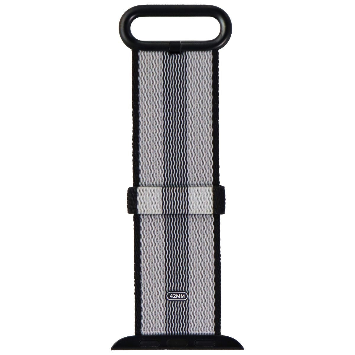 Apple 42mm Woven Nylon Watch Band for 42mm & 44mm Apple Watch - Black/Gray Stripe Replacement Strap - Perfect for Workouts, Running & Everyday Wear