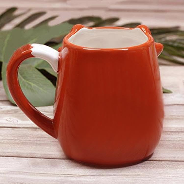 Hand Painted 3D Ceramic Fox Relief Coffee Mug - Unique Animal Design Tea Cup with Handle for Home, Office & Gifts - Perfect for Coffee, Tea & Hot Chocolate Lovers